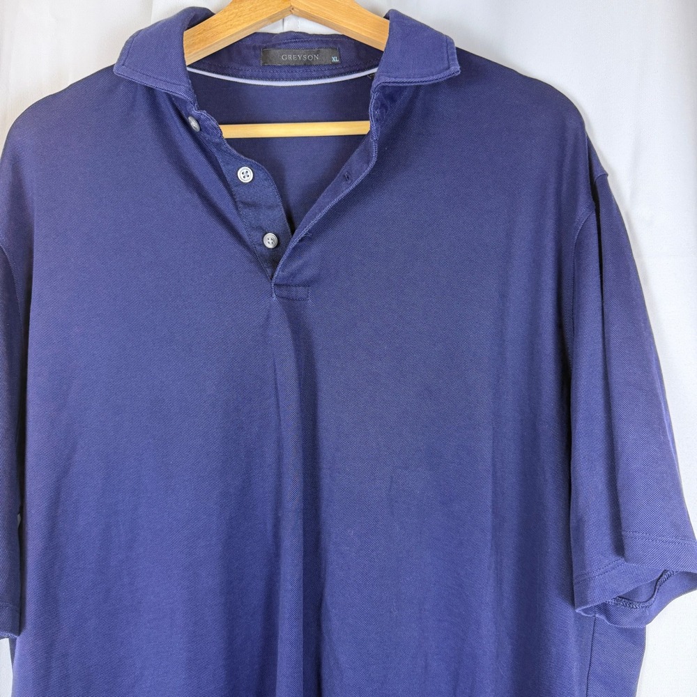 Greyson Mens XL Navy Blue brrr Cooling Performance Short Sleeve Golf Polo Shirt